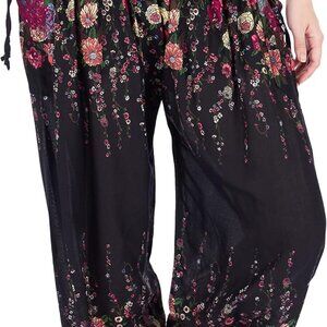 Harem Pants Women High Waist Bohemian Yoga Pants with Pockets - Boho Hippie Clot